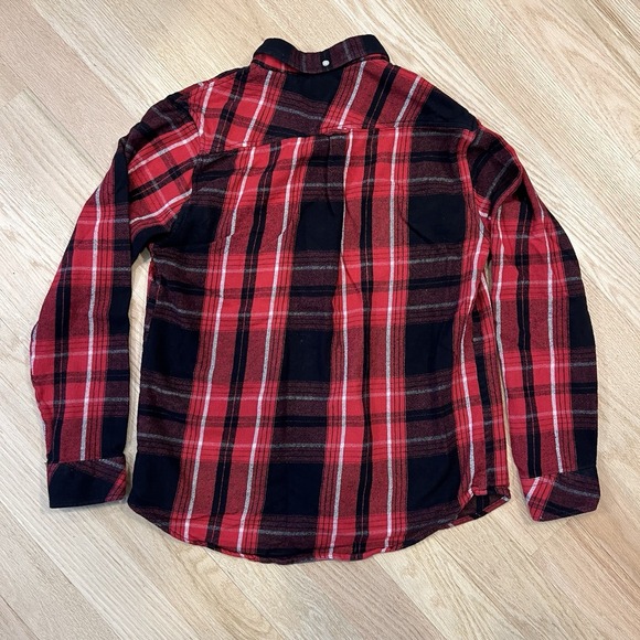 Chubbies Flannel Shirt Men's Large Red Plaid Long Sleeve Button Down Casual Work - Picture 6 of 11